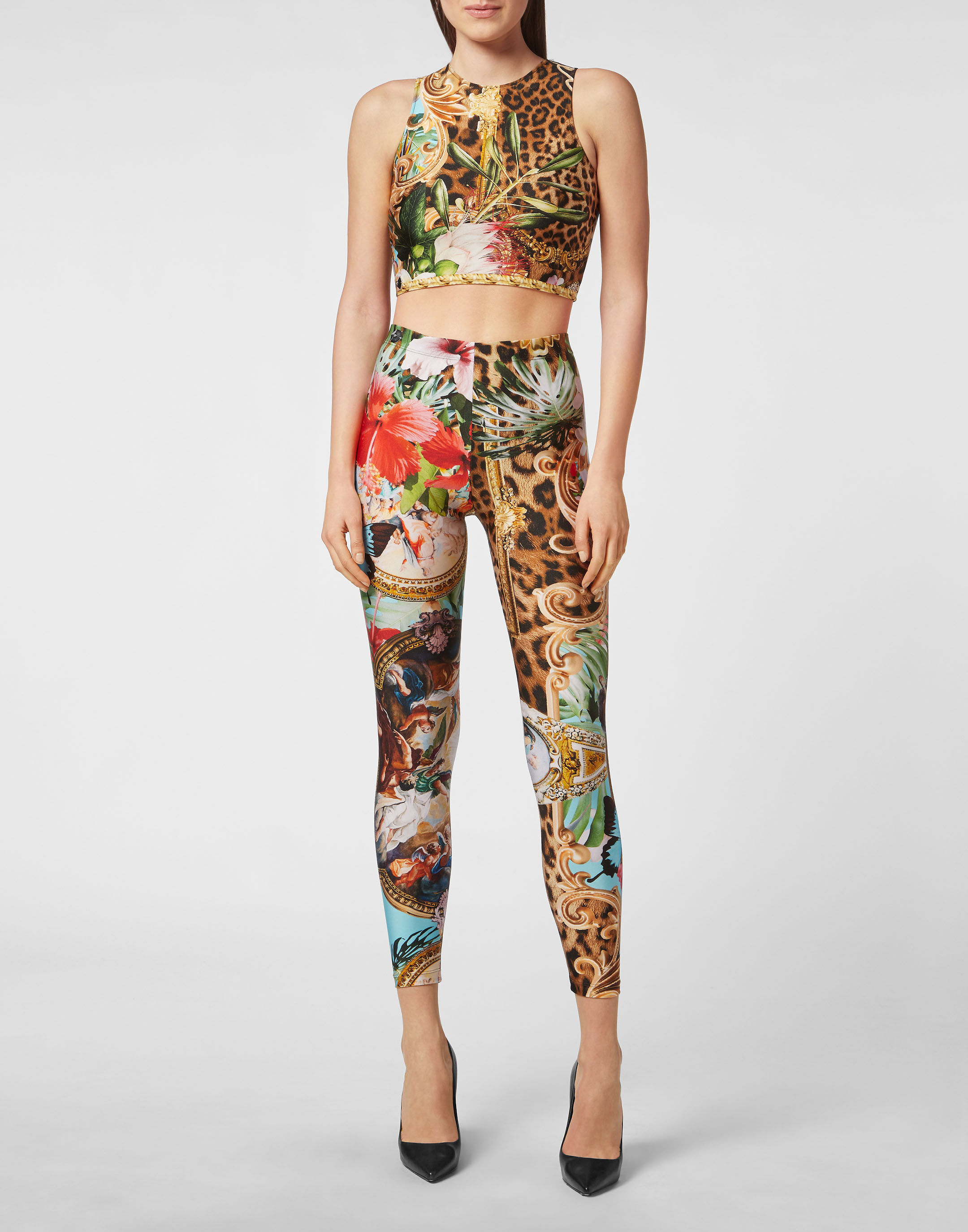 Leggings Baroque Flowers Philipp Plein Outlet