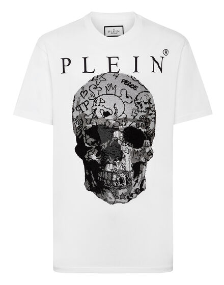 T-shirt Round Neck SS Skull with Crystals