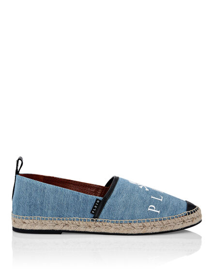 Denim Espadrillas Skull and Plein