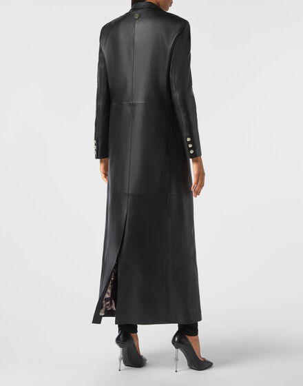 Leather Extra Long Coat