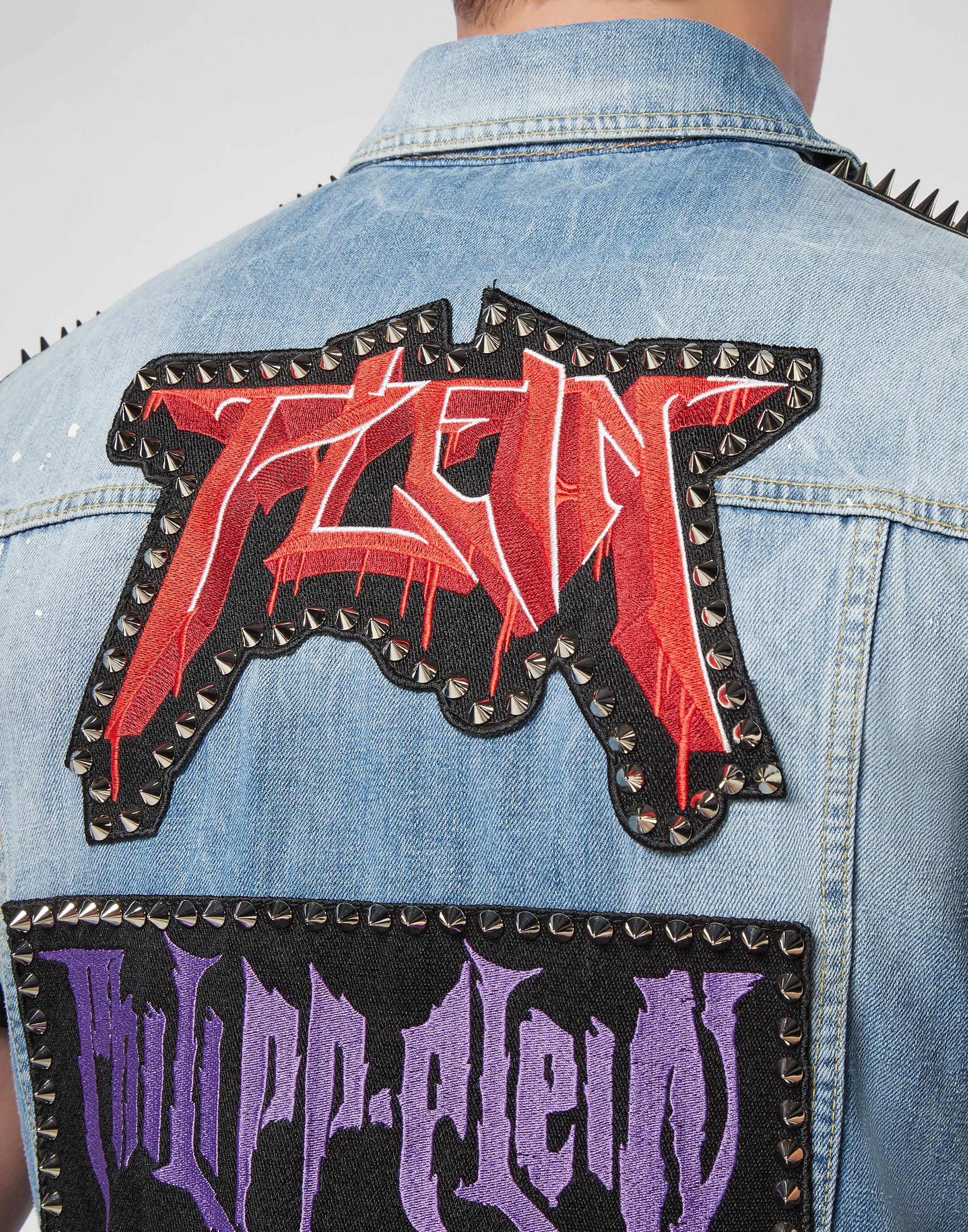 Rock denim shop vest
