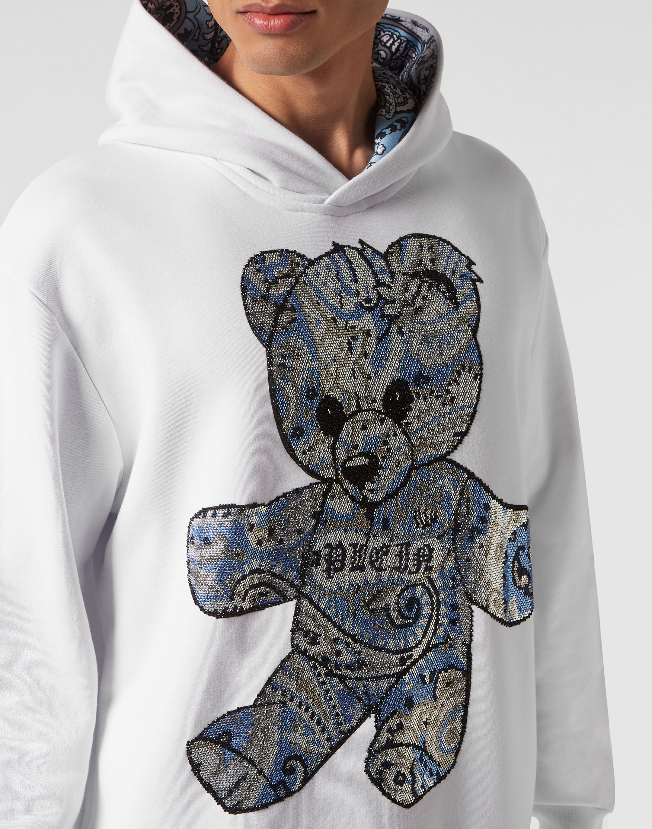 Hoodie sweatshirt Paisley Teddy Bear Philipp Plein Outlet