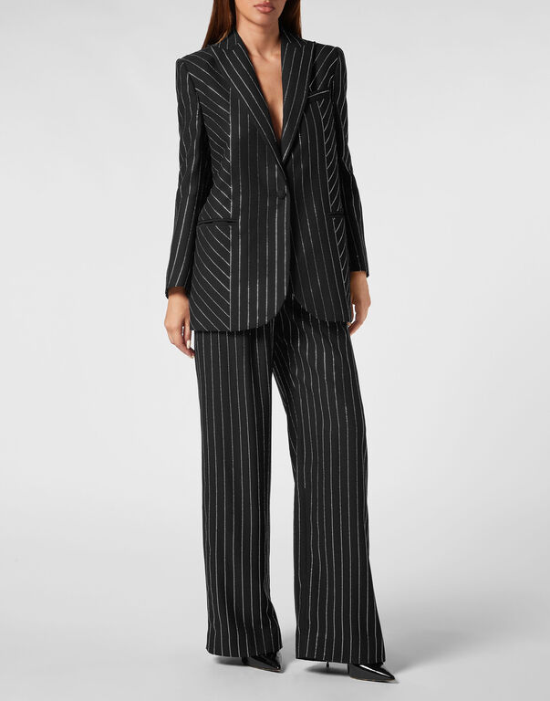 Cady Blazer Crystal Pinstripe