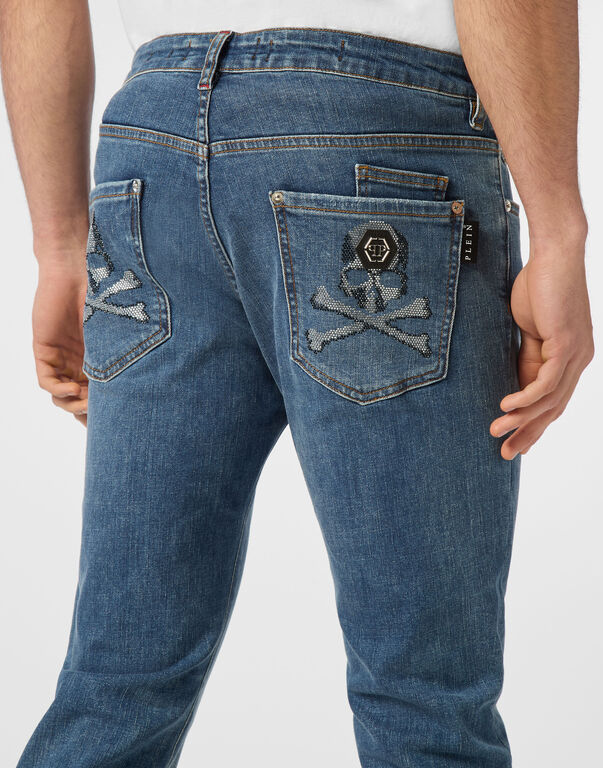 Denim Trousers Super Straight Cut Skulls