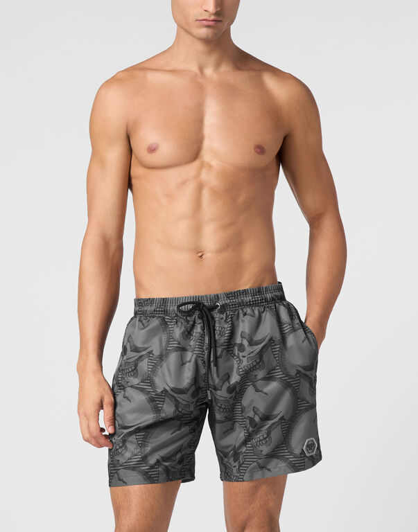 Short Swim Boxer Skull