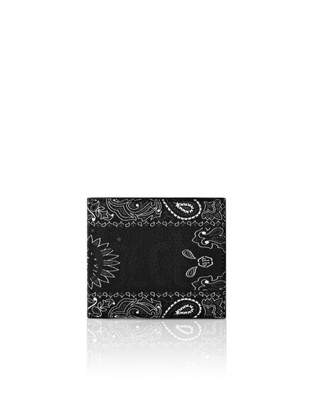 Leather French wallet Paisley Gothic Plein