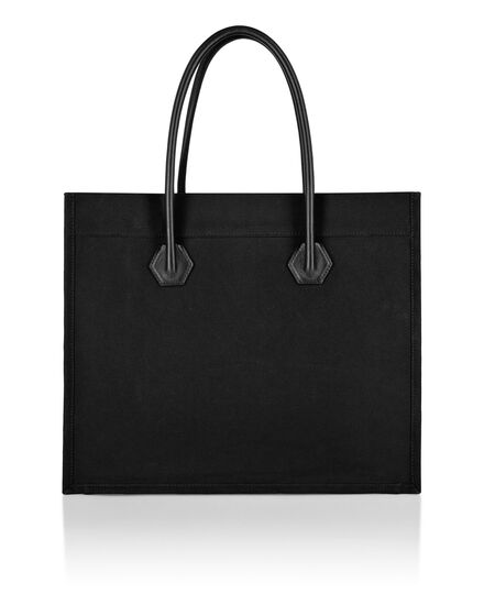 Canvas Tote Bag Leather Insert Philipp Plein TM