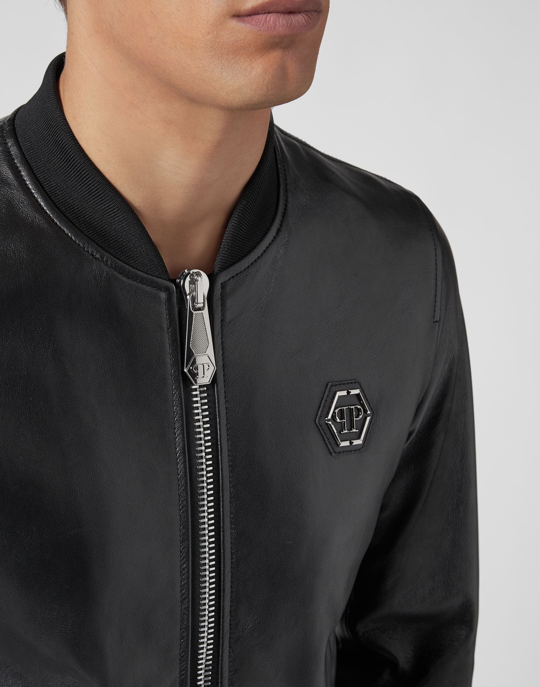 Philipp plein leather bomber jacket 2025