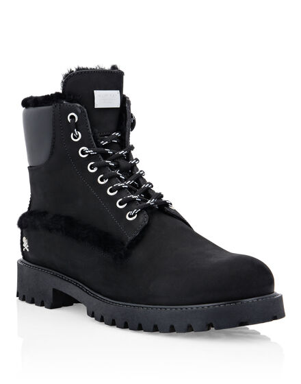 Leather Boots with shearling inside Iconic Plein