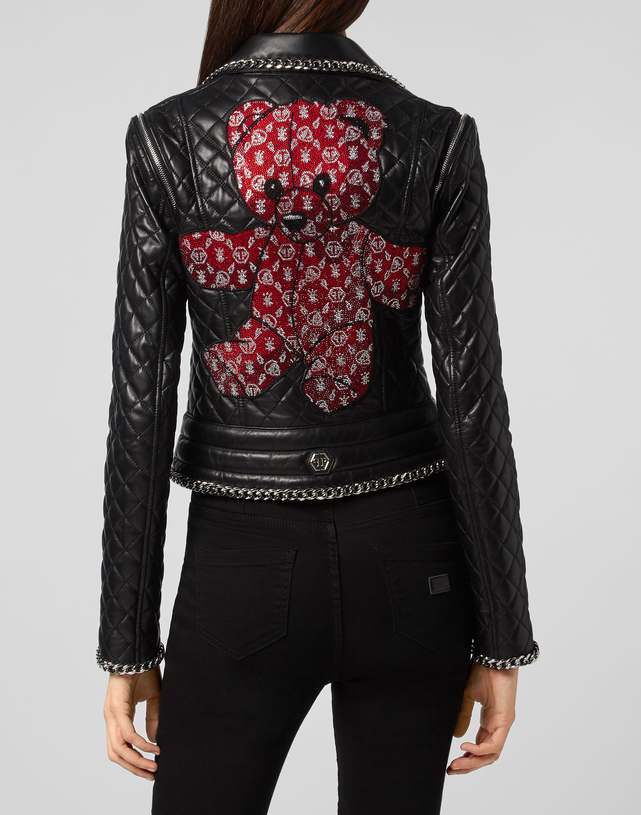 philipp plein lederjacke damen