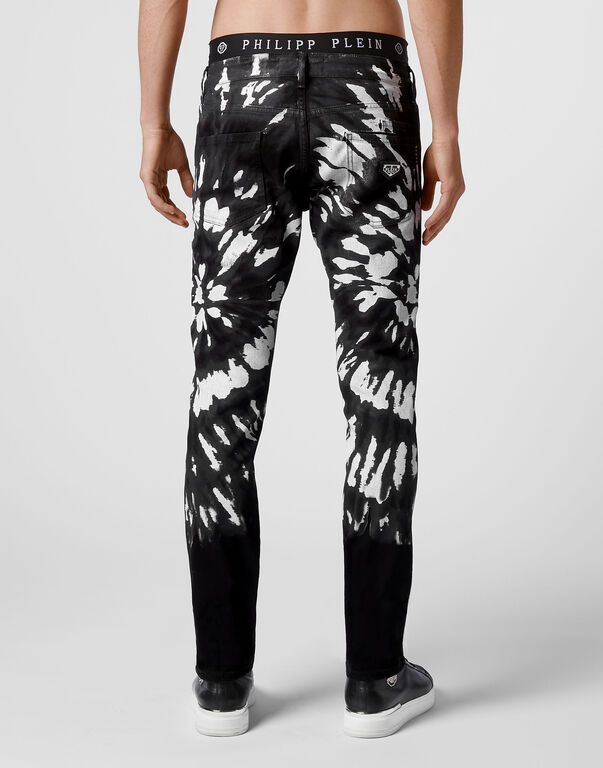 Denim Trousers Super Straight Cut Tie dye