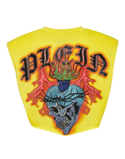 Shoulder Pads Cropped Top Love Tattoo