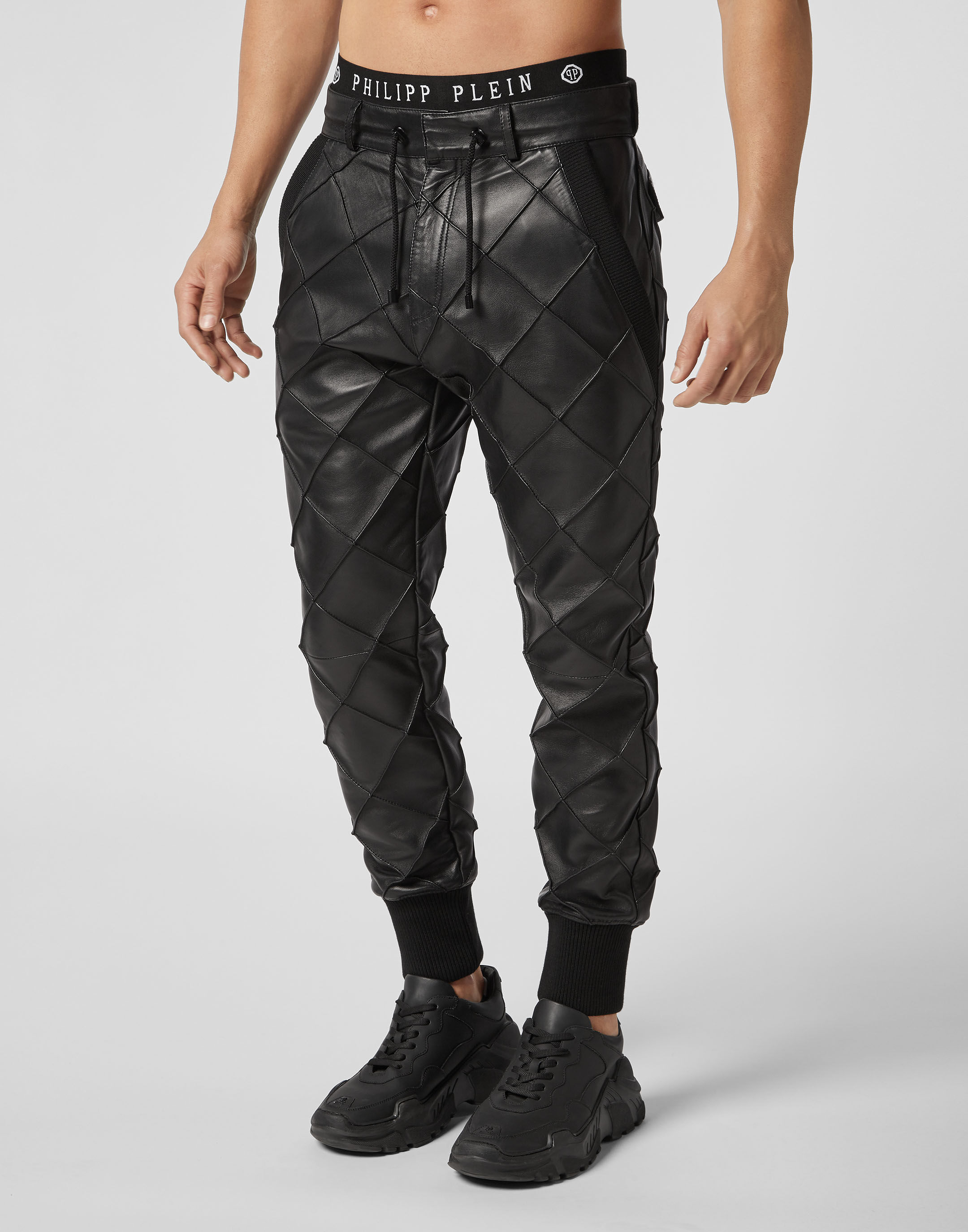 Leather jogger clearance pants mens