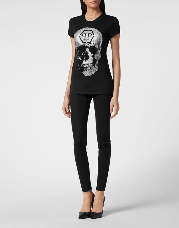 T-shirt Sexy Pure Fit Skull with Crystals