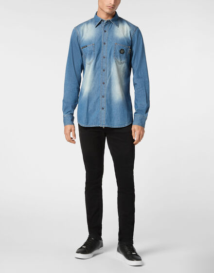 Denim Shirt Long-Sleeve Skull&Bones Denim Shirt Long-Sleeve Skull&Bones