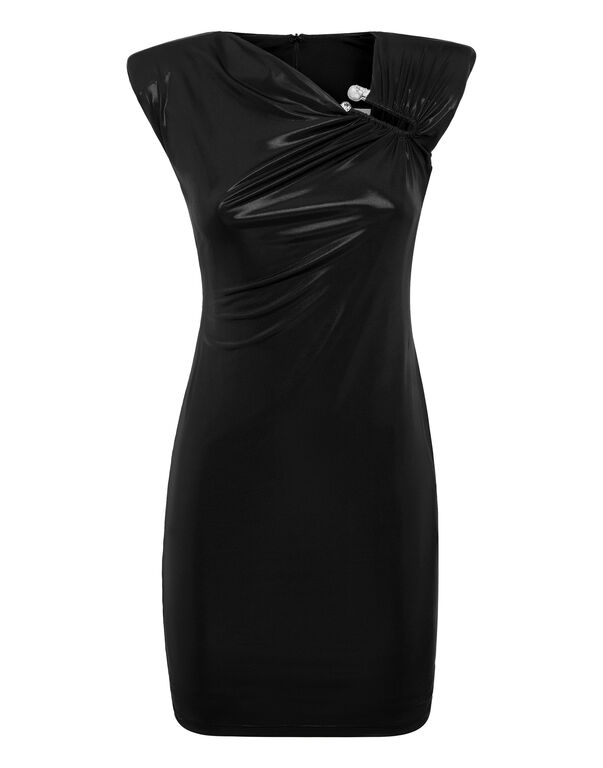 Padded Shoulder Mini Dress