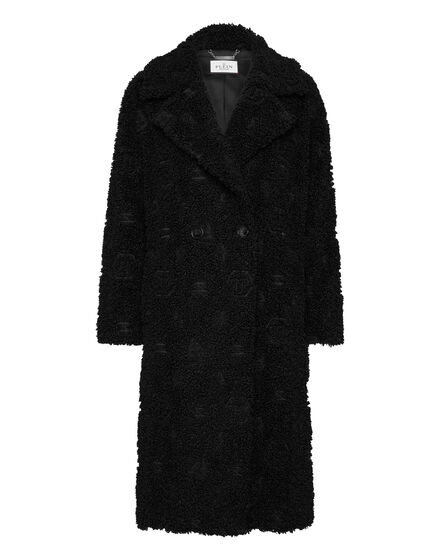 Eco Fur Coat Embroidery Monogram