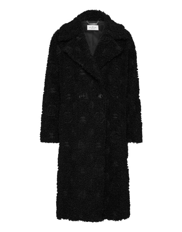 Eco Fur Coat Embroidery Monogram