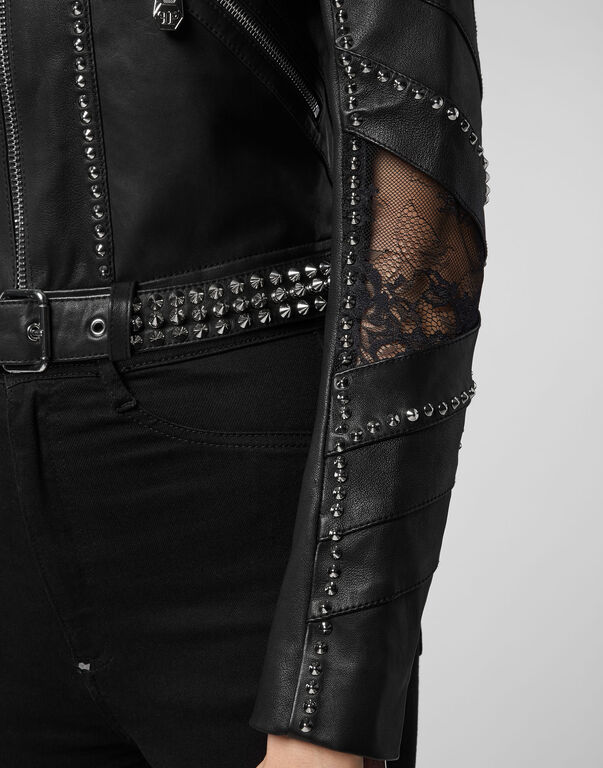 Leather Moto Jacket Studs