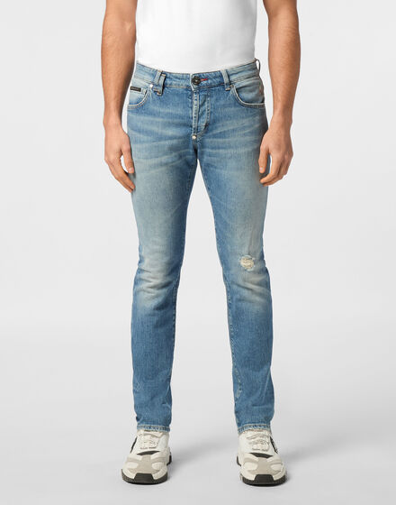 Denim Trousers Super Straight Cut 5 Pockets Signature