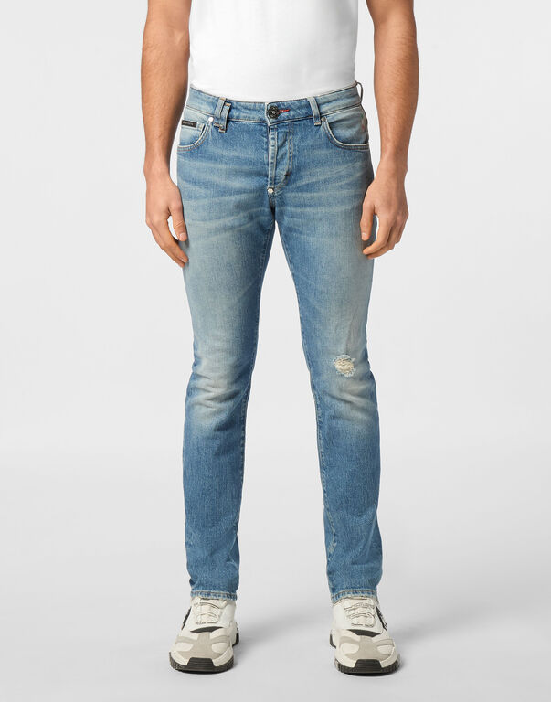 Denim Trousers Super Straight Cut 5 Pockets Signature