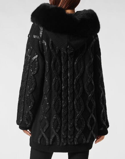 Wool & Foil Lurex Zip Cardigan