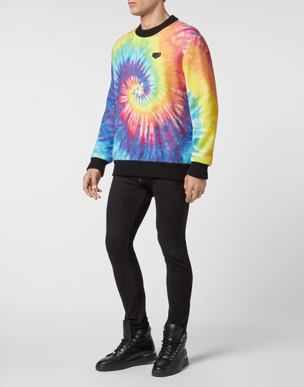 Cashmere Pullover Round Neck LS Tie dye