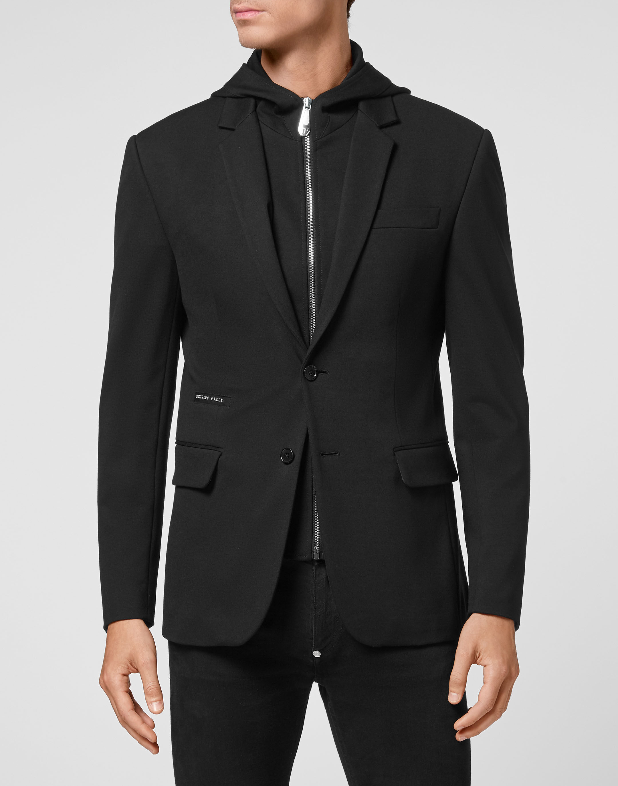 Blazer with hoodie mens best sale