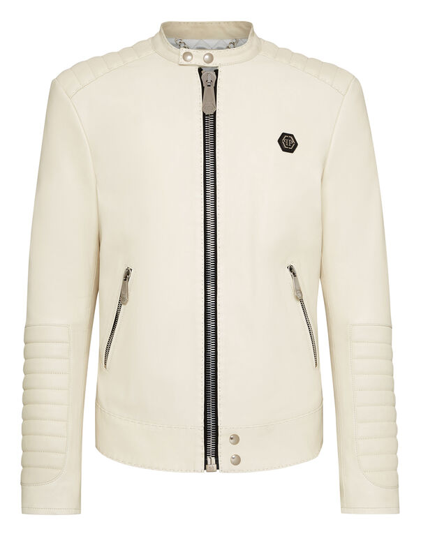 Lambskin handstitched Moto Jacket Iconic Plein