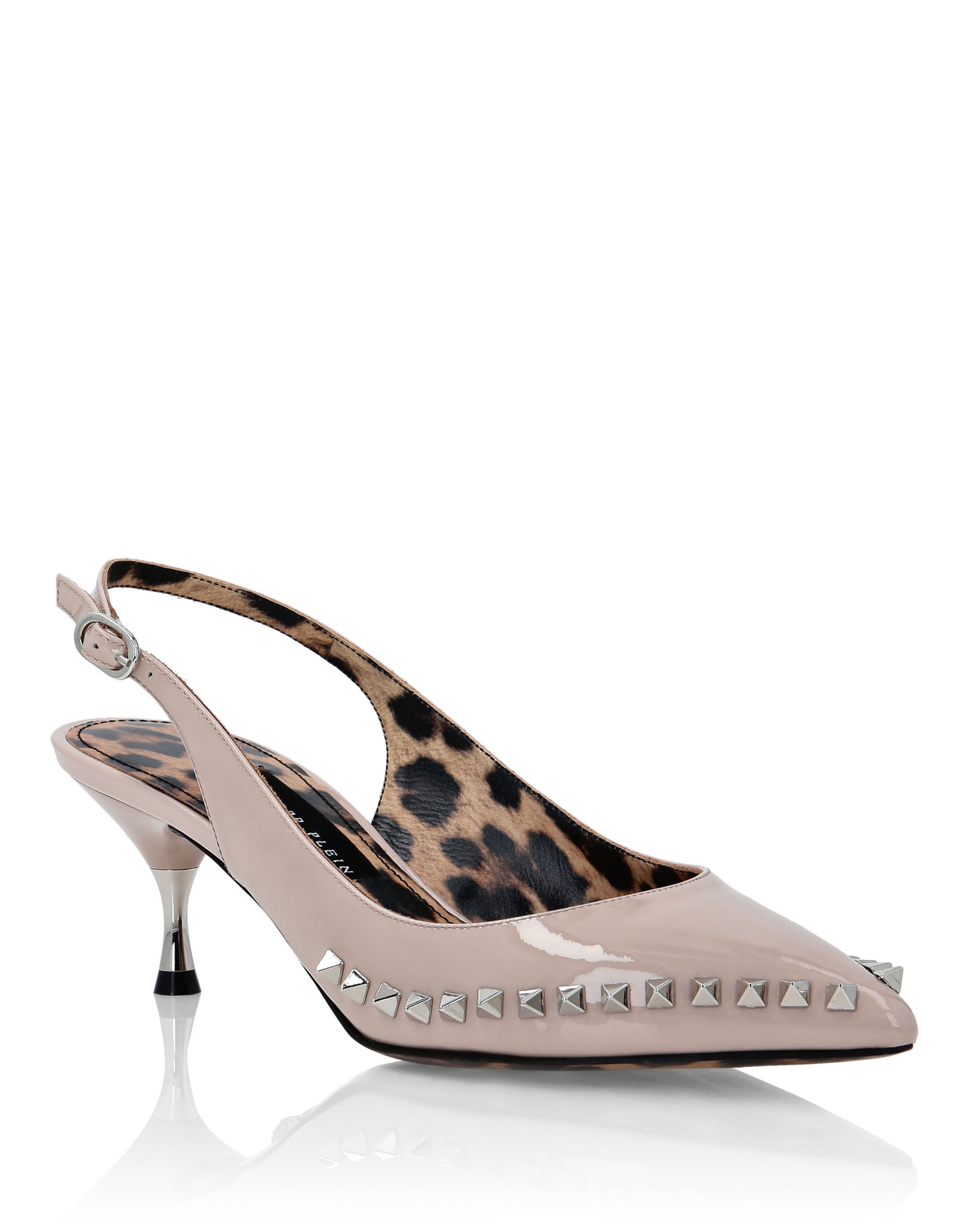 Leather mid heels hot sale