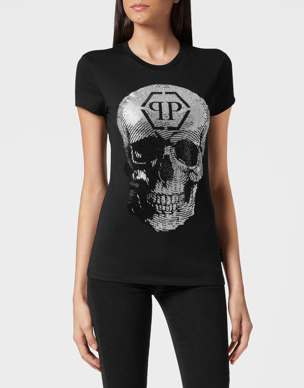 T-shirt Sexy Pure Fit Skull with Crystals