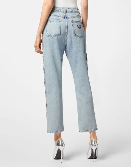 Denim Loose Fit Crystal Cable Denim Loose Fit Crystal Cable
