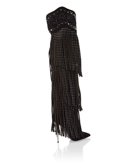Boots High Heels High Fringe