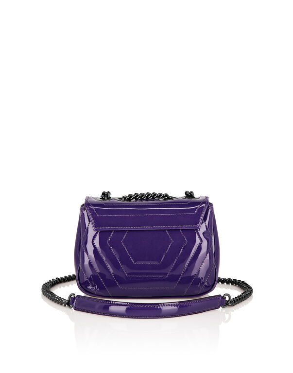 Patent Leather Small Shoulder Bag Hexagon