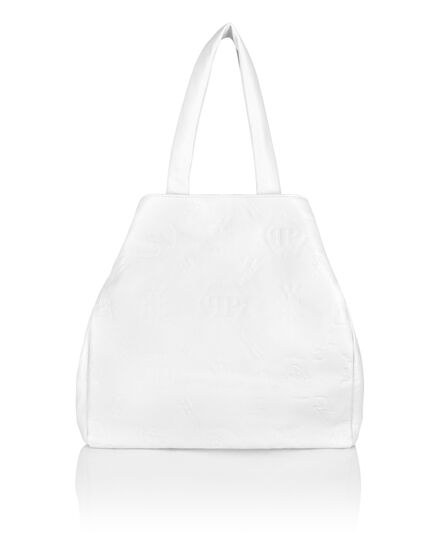 Leather Handle bag maxi Embossed Monogram
