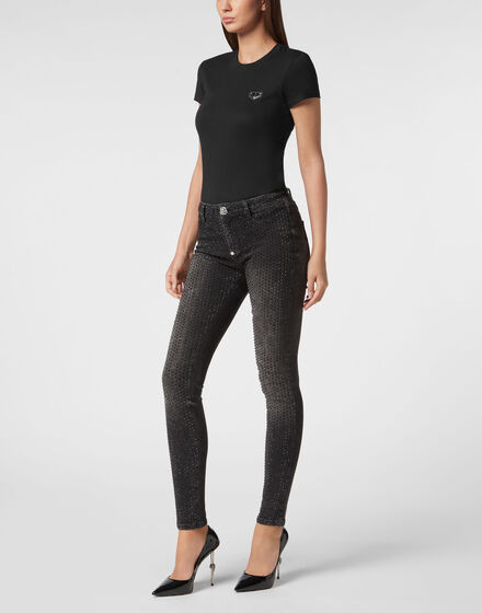 Denim Jegging Fit Trousers Strass Denim Jegging Fit Trousers Strass