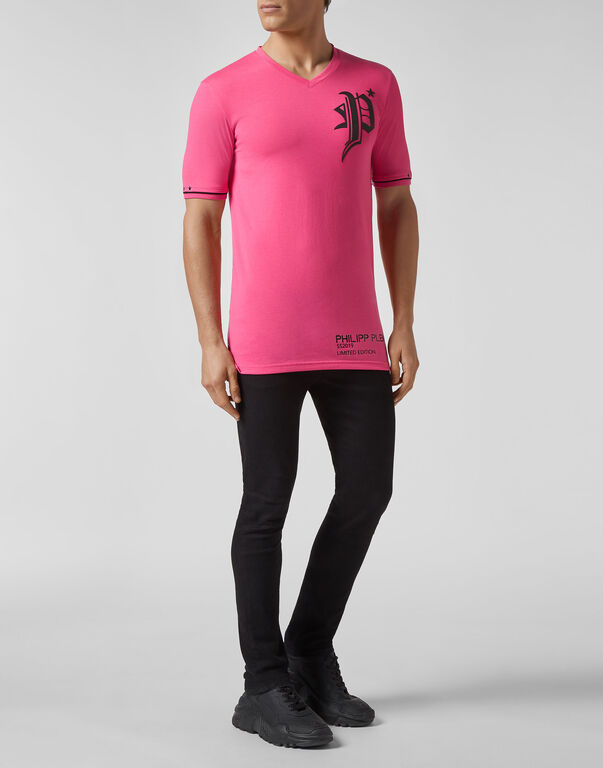 T-shirt V-Neck SS Pink paradise