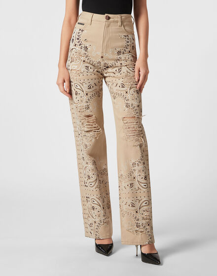 Denim Trousers Palace Fit Paisley Skull