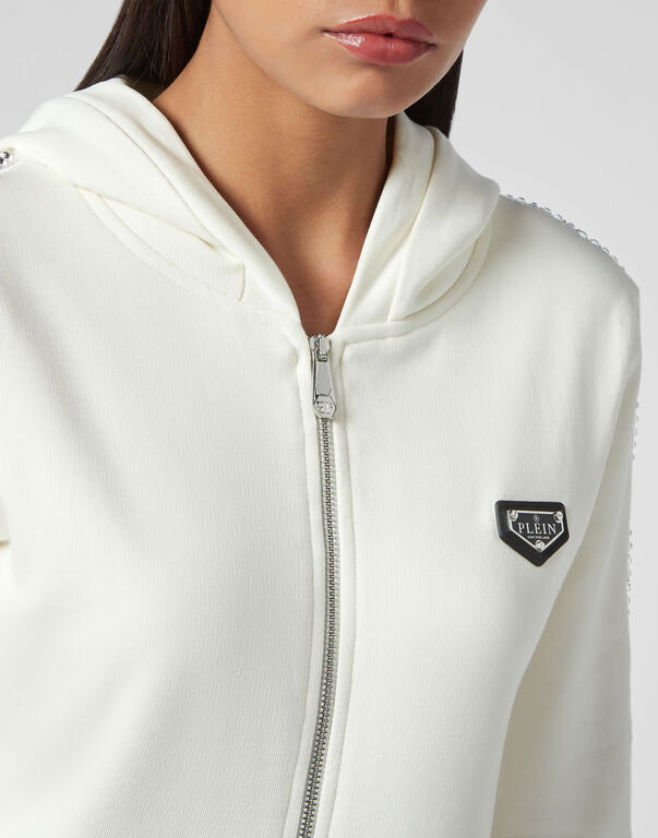 Hoodie sweatshirt Full Zip Crystal Cable