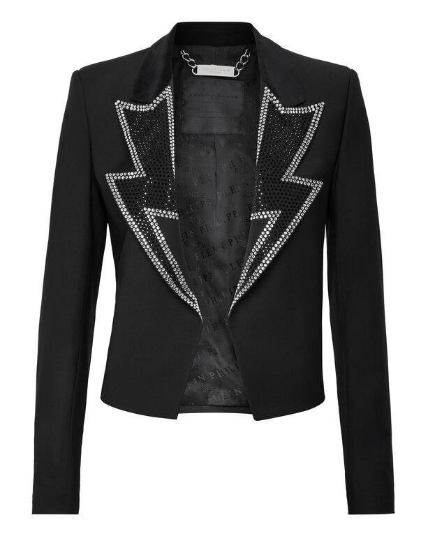 Crop Blazer with Crystals