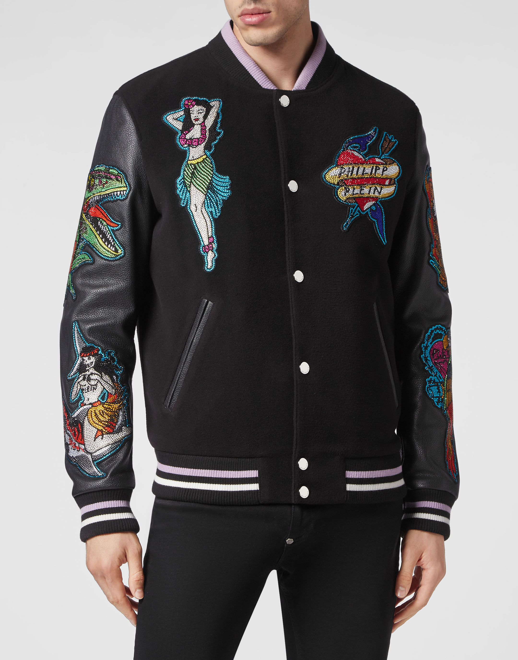 Leather College Bomber Hawaii | Philipp Plein Outlet