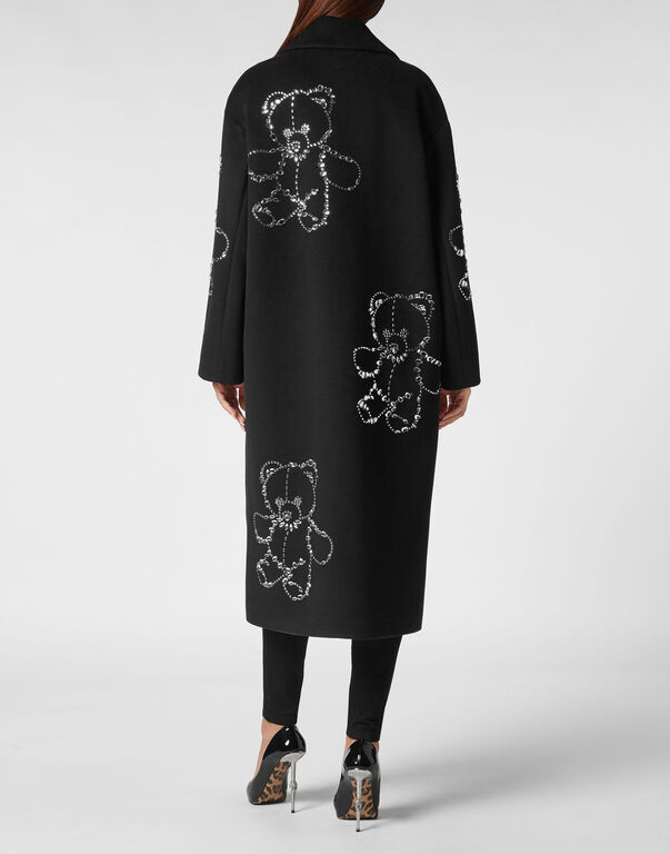 Wool Cloth Oversize Coat Castoni Teddy Bear