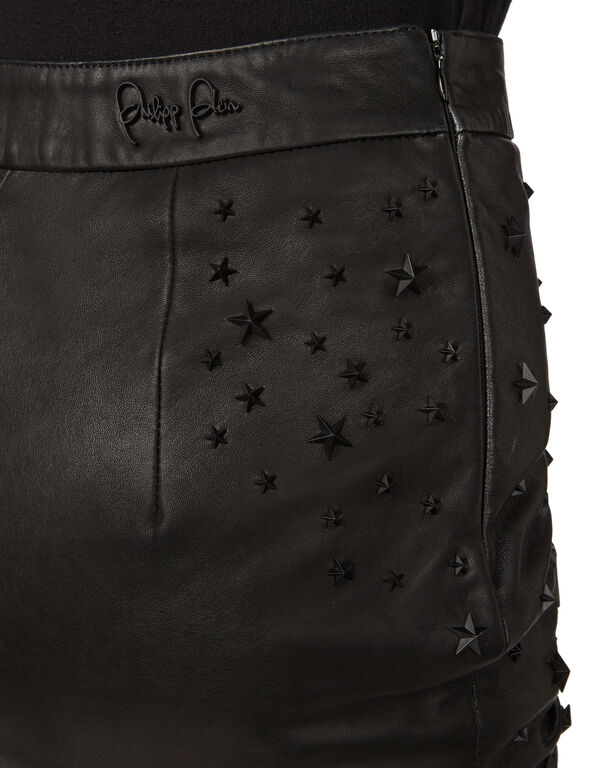 Leather Skirt Short Studs