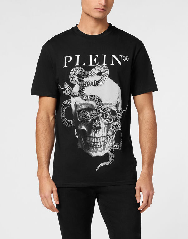 Round Neck T-Shirt Skull Snake