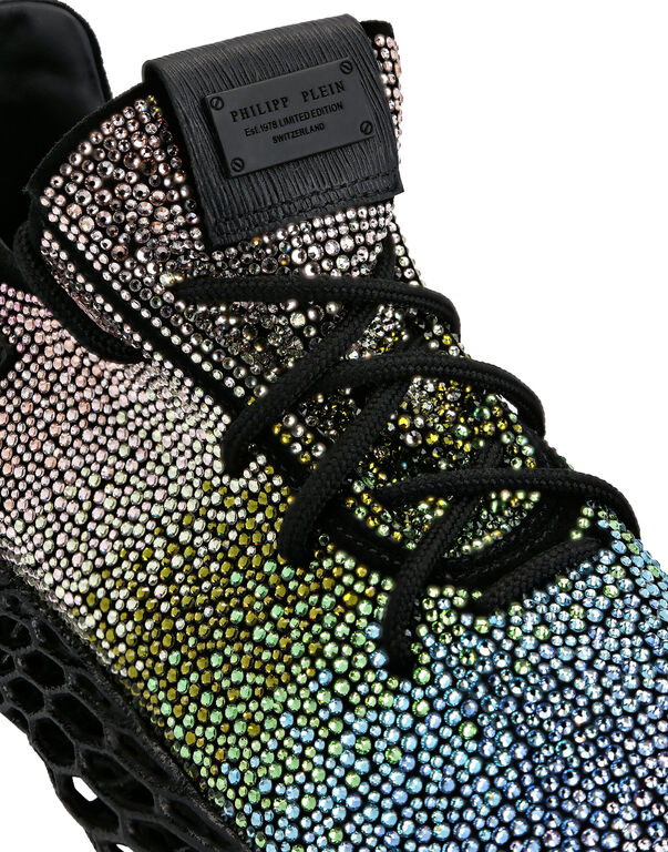 RUNNER SNEAKERS $KELETON SUEDE WITH STRASS