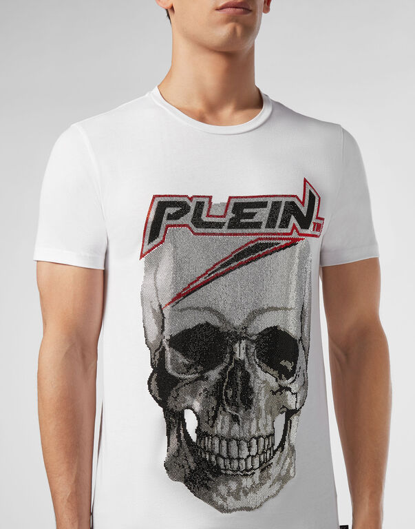 T-shirt Platinum Cut Round Neck Space Plein