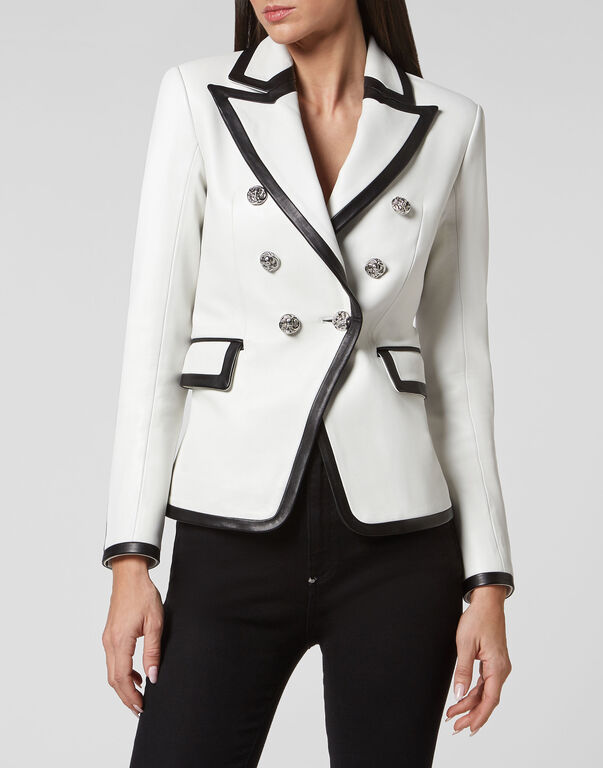 Padded Leather Blazer