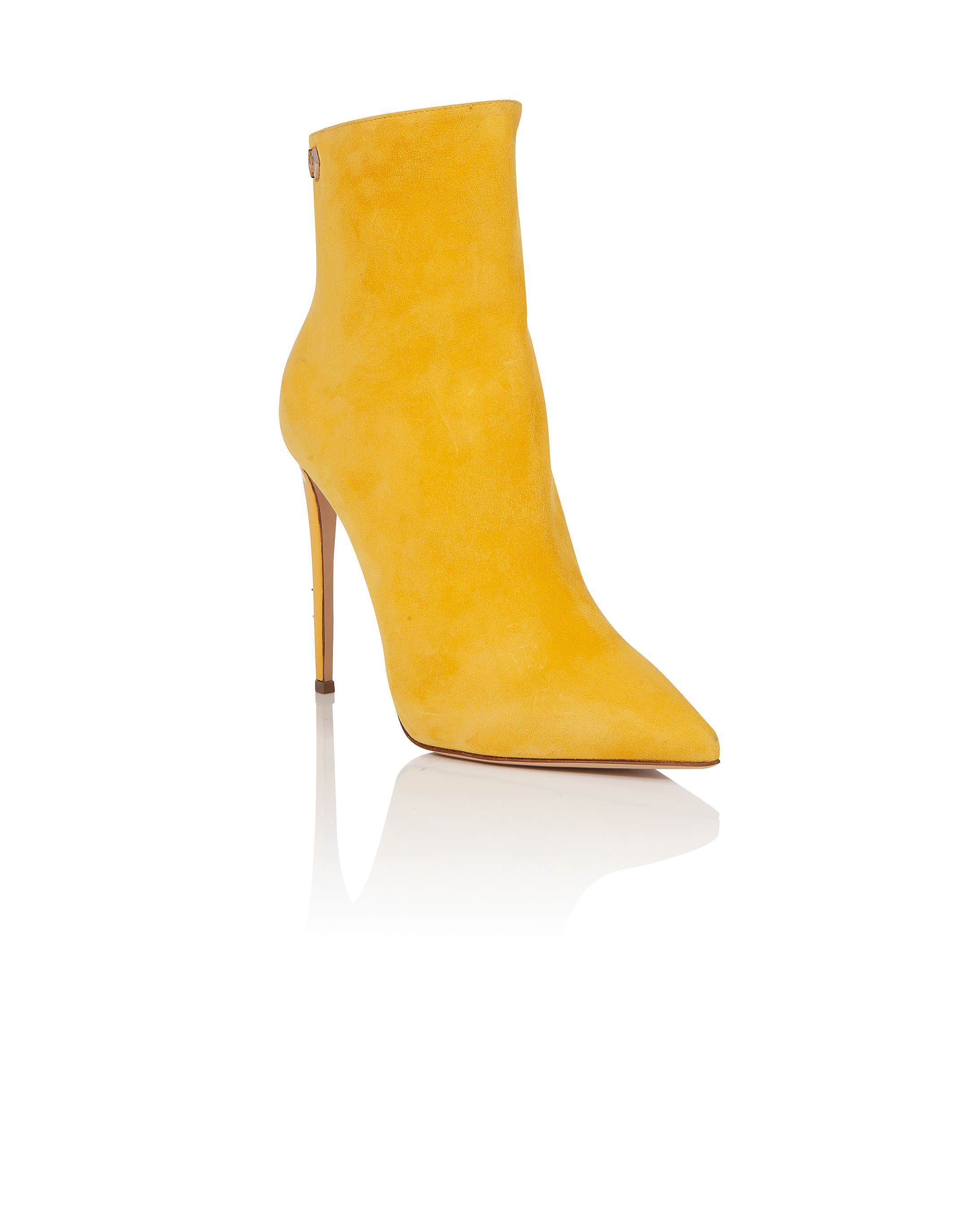 yellow bootie heels