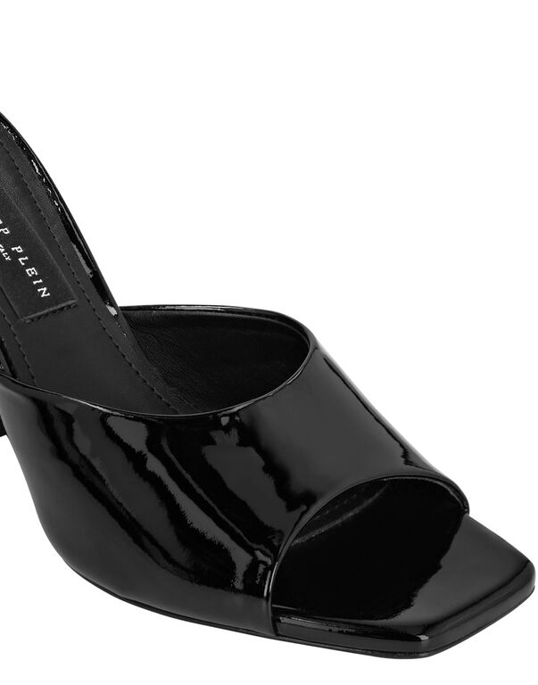 Patent Leather Sandals Mid Heels Iconic Plein