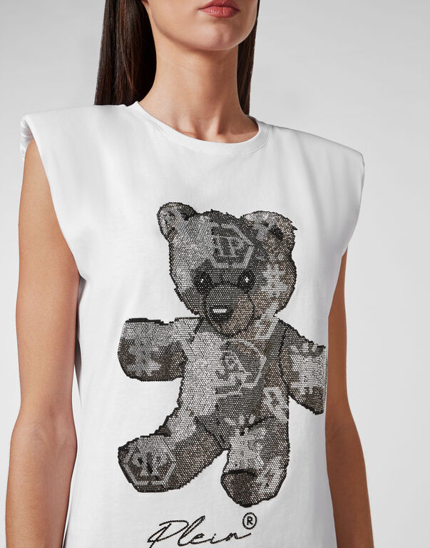 Sleeveless short dress Teddy Bear with Crystals